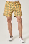 AC&Co Altınyıldız Classics Men's Yellow Standard Fit Casual Patterned Swimwear Marine Shorts.