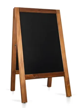 Venkovní dřevěný reklamní stojan PRO 118 x 65 cm / Reklamní stojan / Borovicové dřevo / Křídová deska (5907451669747)