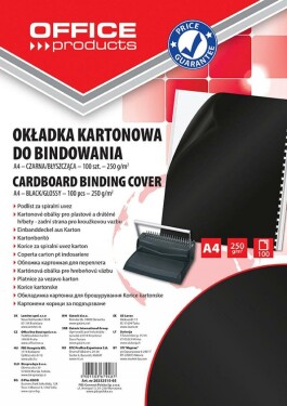 Office Products desky zadní pro kroužk. vazbu, A4, karton, 250 g, lesklé, černé