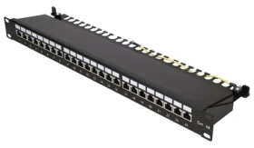 Extralink Patch panel CAT6A STP 24 portů / Patch panel / 19" / STP / LSA IDC (EX.28266)