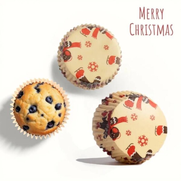 Dortisimo Košíčky na muffiny béžové s vánočními motivy (75 ks)