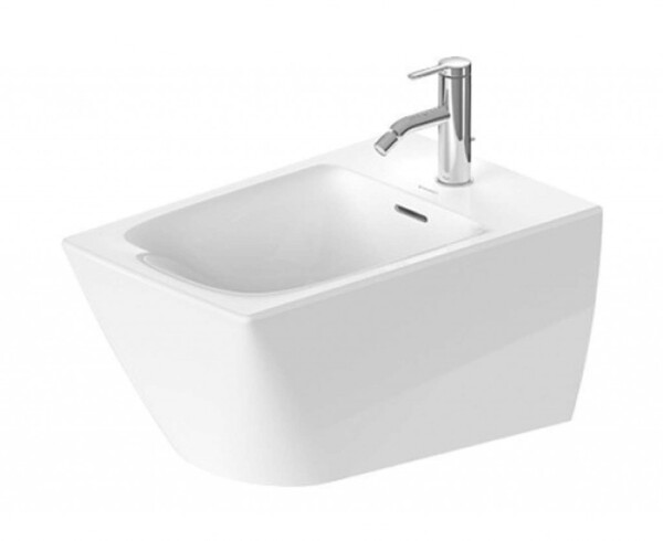 DURAVIT - Viu Závěsný bidet, 370x570 mm, otvor pro baterii, WonderGliss, bílá 22921500001