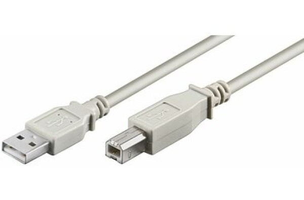 MicroConnect kabel USB2.0 A (M) - USB2.0 B (M) 1.8m bílá / 480Mbit/s (USBAB2)