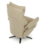 Relaxační křeslo, elektrické zabudované ovládání, krémová, kůže,TV-B3980 CRM3