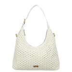 Stylová dámská háčkovaná kabelka Coveri Luna, bílá