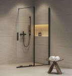 RAVAK - Roll Sprchová stěna Walk-In 100x195 cm, černá/čiré sklo X9WVA0300Z1