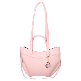 Stylová semišová kabelka na rameno LB Andrea, růžová