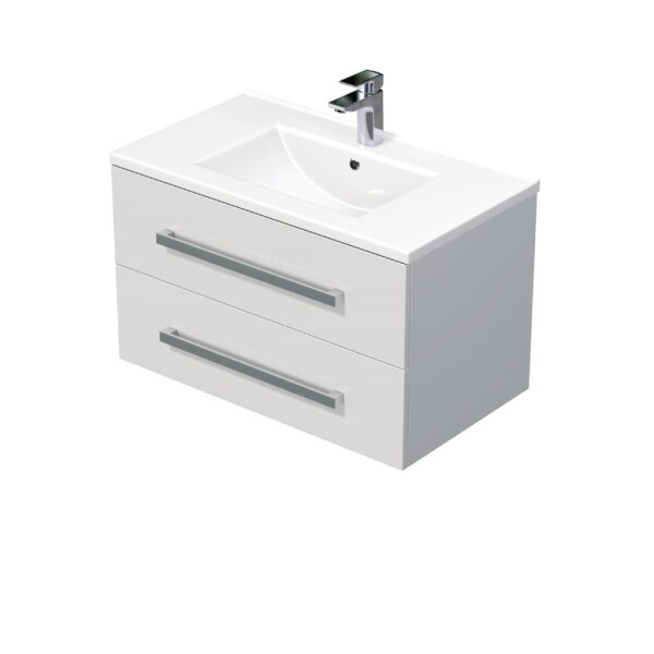 Koupelnová skříňka s umyvadlem SAT Cube Way 80x53x46 cm bílá lesk CUBE46802BIMOD CUBE46802BIMOD