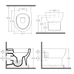 SAPHO - ABSOLUTE závěsné WC Rimless s podomítkovou nádržkou a tlačítkem Schwab, bílá 10AB02002-SET5