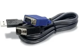 TRENDnet KVM kabel USB-VGA černý / Kabel / 2x HD15 + USB 1.1 / 3 m (TK-CU10)