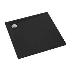OMNIRES - STONE čtvercová sprchová vanička s kamennou strukturou, 90 x 90 cm černá mat /BLM/ STONE90/KBL