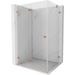 MEXEN/S - Lunar-F sprchový kout skládací dveře levá 90 x 70, transparent, miedź szczotkowan 836-090-070-65-00-L