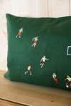 Fine Little Day Vyšívaný povlak na polštář Soccer Embroidered 38 × 58 cm, zelená barva, textil