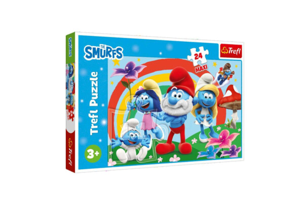 Puzzle maxi 24 dílků Šmoulové 60x40cm v krabici 40x27x5cm