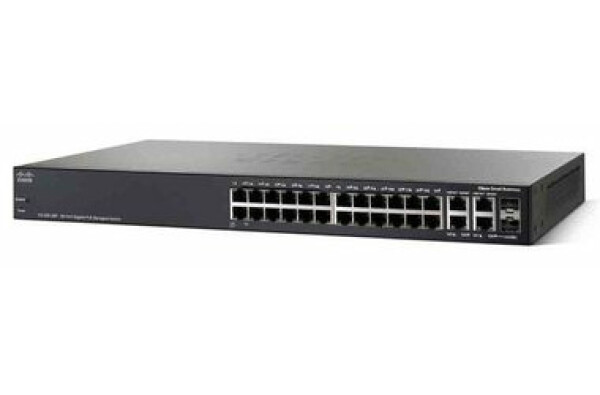 Cisco Small Business SG350-28P / 24 x 10/100/1000 (PoE+) + 2 x gigabitů SFP + 2 x kombinace Gigabit SFP (SG350-28P-K9-EU)