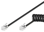 Goobay RJ10 černý / Telefonní kabel / kroucený / pro sluchátko / 4 m (68002)