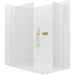 CERANO Sprchová zástěna Walk-in Crystal T L/P - 8 mm - bezvzpěrový systém - zlatá, rýhované sklo - 160x90x200 cm