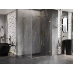 MEXEN/S - Lunar-B L sprchový kout dveře křídlové pravá 95 x 90, transparent, zlato kartáčovaná 832L-095-090-55-00-P