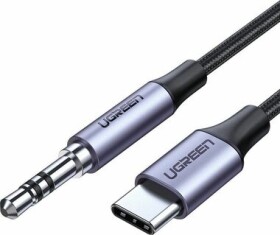 Ugreen AV143 mini jack 3,5 mm AUX na USB-C, 1m, šedý