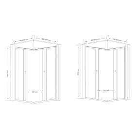 AQUALINE - AGGA obdélníková sprchová zástěna 900x800, čiré sklo HLF809Y