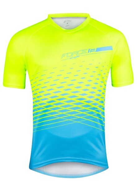 Dres FORCE MTB ANGLE krátký rukáv, fluo-modrý