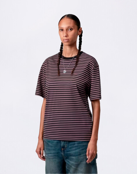 Tričko Carhartt WIP W' S/S Verner T-Shirt Verner Stripe, Black/Phlox