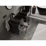 MEXEN/S - Orio koupelnová skříňka pod umyvadlo 50 cm s deskou, 2 zásuvky, černá lesk 91A10-05047-2-BFFC70