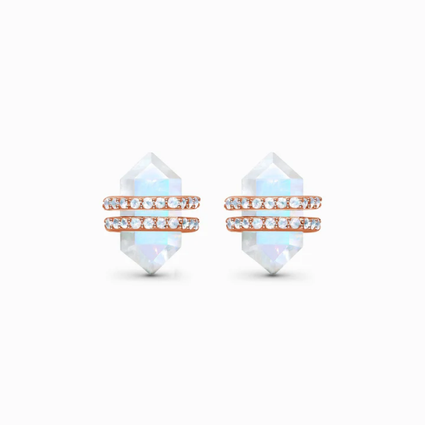Royal Fashion stříbrné náušnice MOON-ED-05-TOPAZ-ROSEGOLD