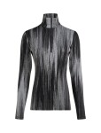 ICEBREAKER Wmns 260 Vertex LS Half Zip Peak AOP, Black/Obsidian/Alloy/J (vzorek) velikost: S