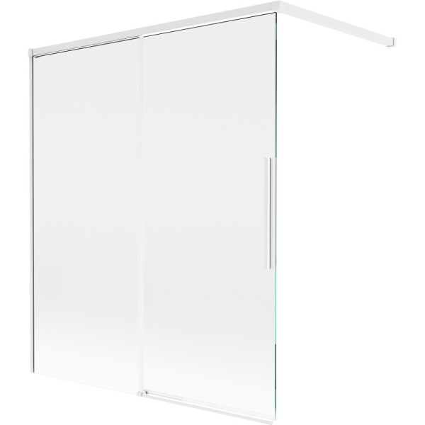 MEXEN/S - Rox vanová zástěna 2-křídlová posuvná 140 x 150, transparent, bílá 8C9-140-003-20-00