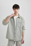 DEFACTO Oversize Fit Faded Effect Long Sleeve Jean Shirt