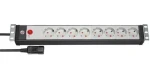 Brennenstuhl Premium Line 19" napájecí lišta černá / Napájecí lišta / 8x zásuvka / IEC C14 / 3 m / 1,5U (1156057128)