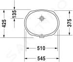 DURAVIT - Santosa Umyvadlo zápustné, 510x375 mm, s přepadem, bílá 0466510000