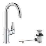 GROHE - Start Edge Umyvadlová baterie s otočným výtokem a výpustí, chrom 24201001