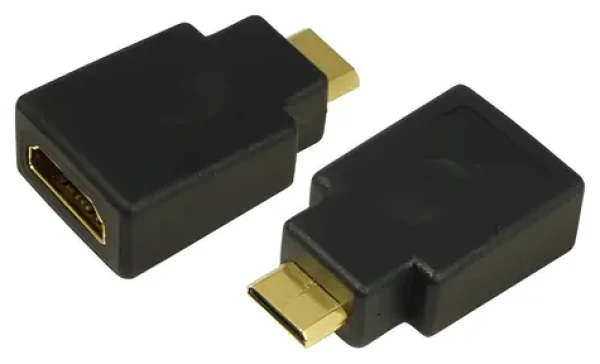 LogiLink Adaptér mini HDMI (M) - HDMI (F) černá / Adaptér / 8,16 Gbit/s / pozlacené konektory (AH0009)