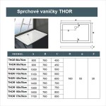 H K - THOR Sprchová vanička z litého mramoru, obdélník, 110x76x3 SE-THOR-11076