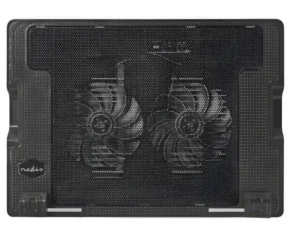 Nedis Chladicí stojan na notebook černá / Chladicí stojan na notebook / do 18" / 2x ventilátor 140 mm / USB hub (NBCR200BK)