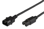 MicroConnect Prodlužovací kabel C14 - C15 0.5m černá (PE011405)