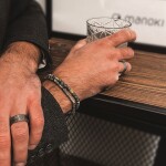 Luxusní pánský náramek Antonio Gold - larvikit, zlatý hematit, Šedá 20 cm