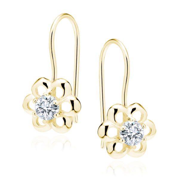 LUNICA Stříbrné květinkové náušnice GOLD 0711