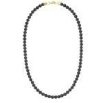 Pánský náhrdelník Fernando Gold - 6 mm onyx, chirurgická ocel, Černá 50 cm
