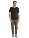 Pánské merino polo triko ICEBREAKER Mens 150 Tech Lite III SS Polo, Black velikost: XXL