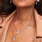Royal Fashion stříbrný náhrdelník GU-DR23099N-SILVER-MOONSTONE-TOPAZ