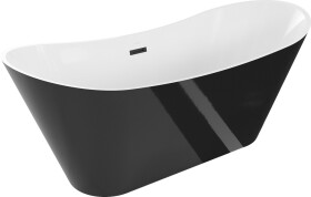 MEXEN - Celia vana volně stojící 170x75 cm, bílá/černá, černý sifon 52331707575-B