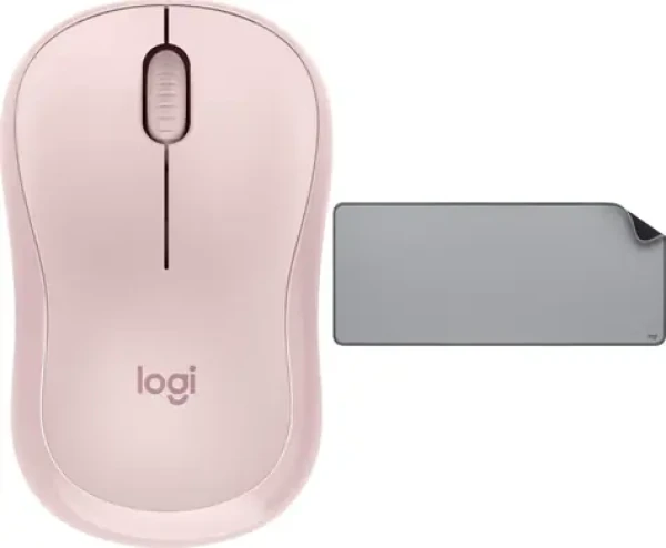 Logitech M240 Silent růžová + Studio Series MID GREY / Sada bezdrátová myš a podložka / optická / 4000 DPI / 3 tlačítka