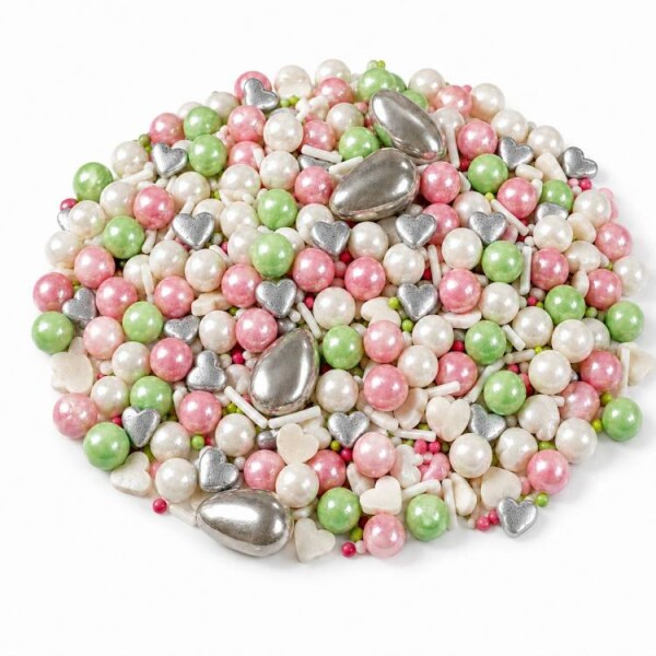 Dortisimo Cukrové zdobení 4Cake bílé, růžové a zelené Spring Colours (50 g)
