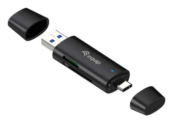 Equip 245462 černá / Čtečka karet / USB-C/USB-A / SD/microSD / 5 Gbps (245462)
