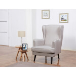 Křeslo, krémová látka, nohy buk