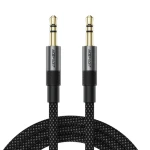 Acefast J10 černá / Audio kabel / Jack 3,5mm (M) - Jack 3,5mm (M) / 1 m