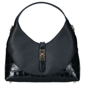 Luxusní dámská kožená kabelka do ruky Elizaveta, černá